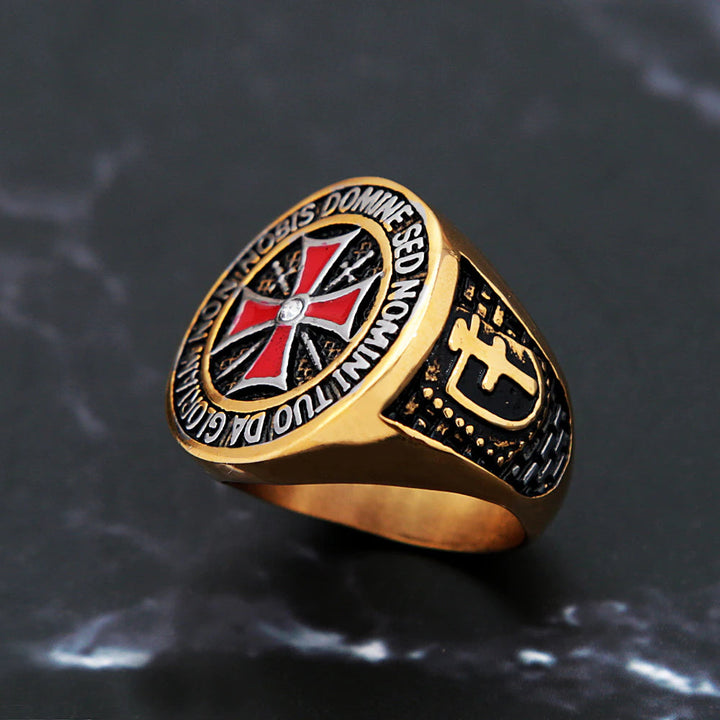 Anel Cruz de Malta Banhado a Ouro 18K