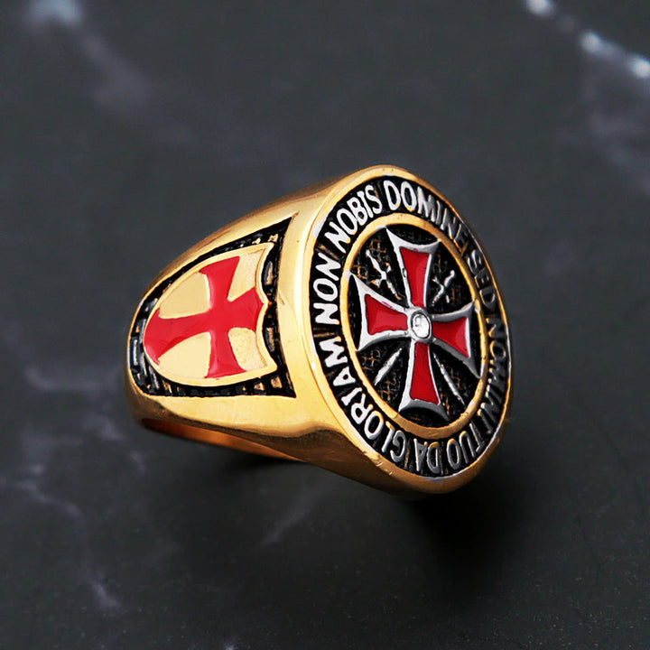 Anel Cruz de Malta Banhado a Ouro 18K