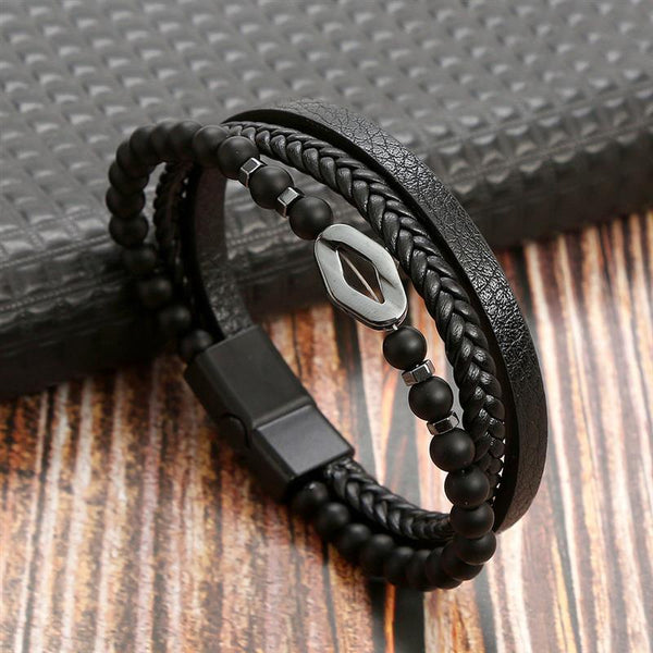 Men's Leather Bracelet Set - Signy