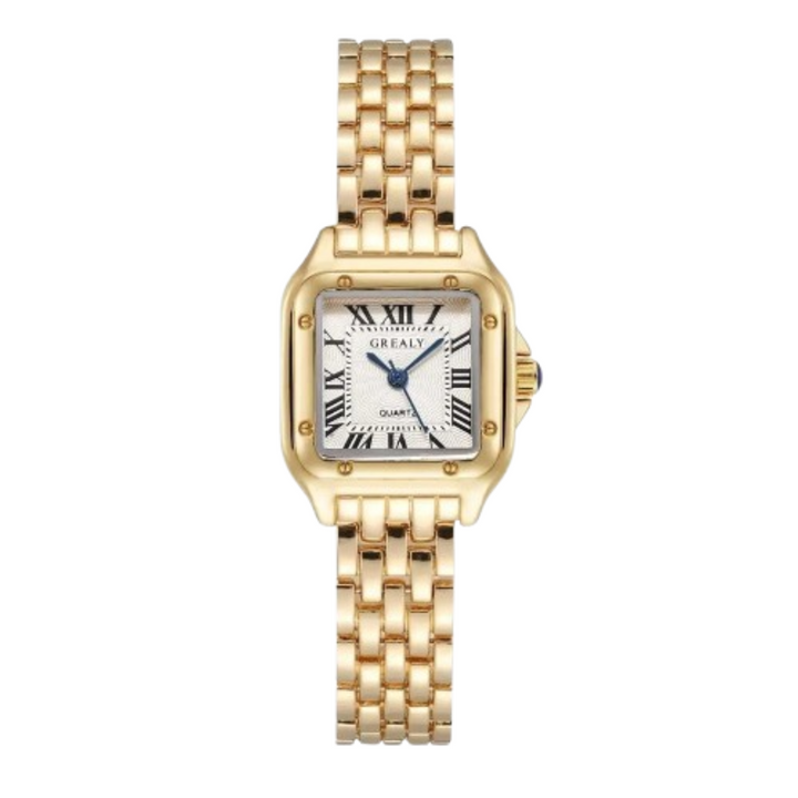 Relógio Feminino Quadrado Estilo Vintage Cravejado - Luxo Atemporal