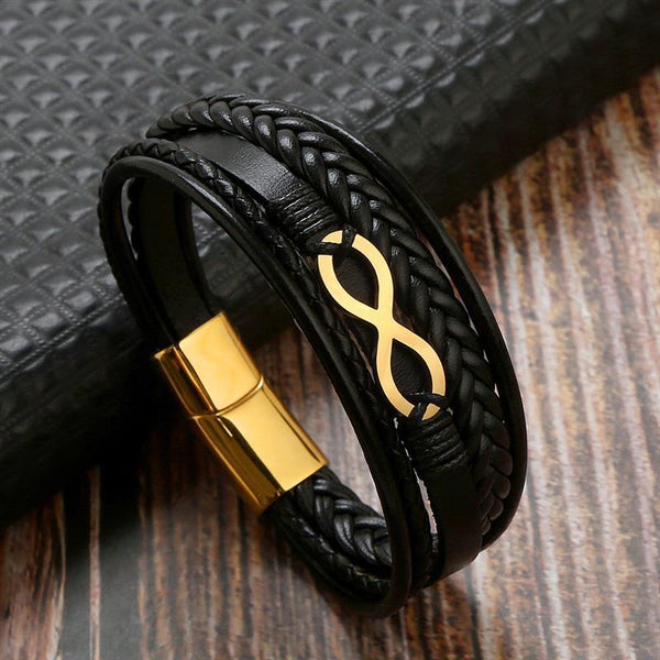 Men's Infinity Leather Bracelet