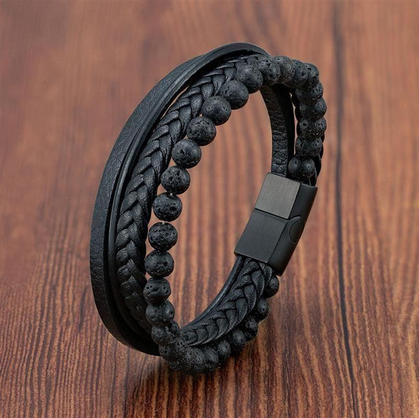 Vulcano Men's Leather Bracelet