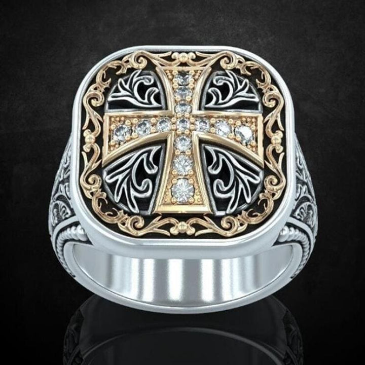 Anel Medieval Cruz de Malta Prata
