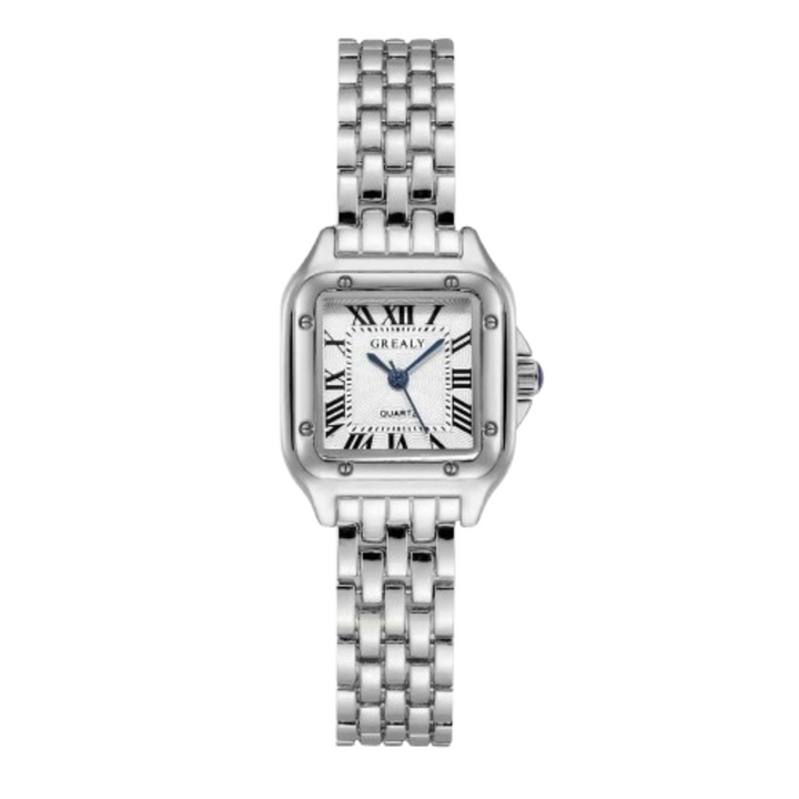 Relógio Feminino Quadrado Estilo Vintage Cravejado - Luxo Atemporal