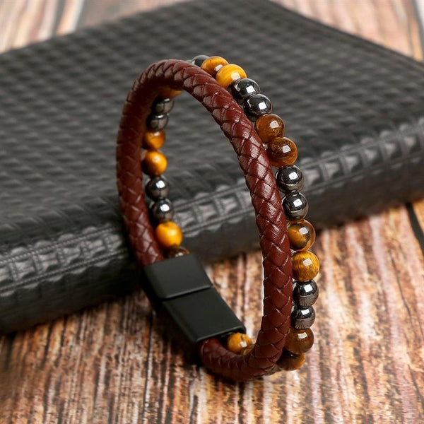 Norns' Weave Men's Leather Bracelet