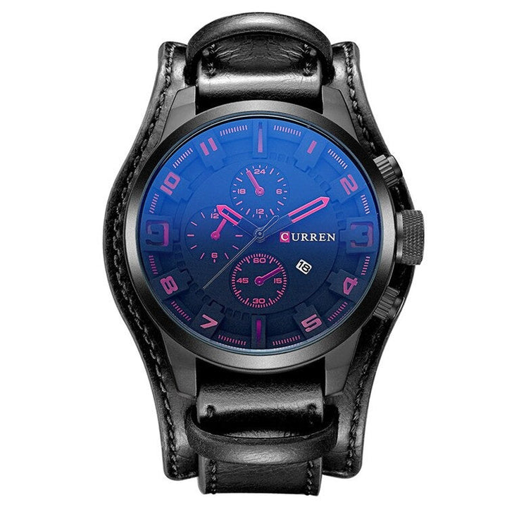 Relógio de Pulso Masculino Curren 8225 Com Pulseira de Couro
