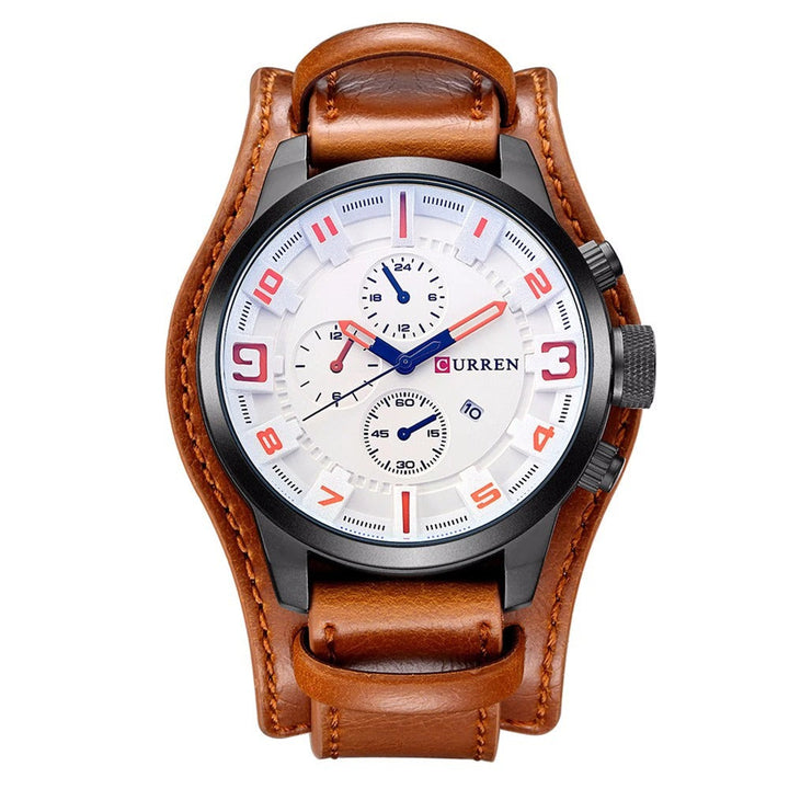 Relógio de Pulso Masculino Curren 8225 Com Pulseira de Couro