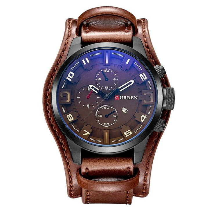 Relógio de Pulso Masculino Curren 8225 Com Pulseira de Couro
