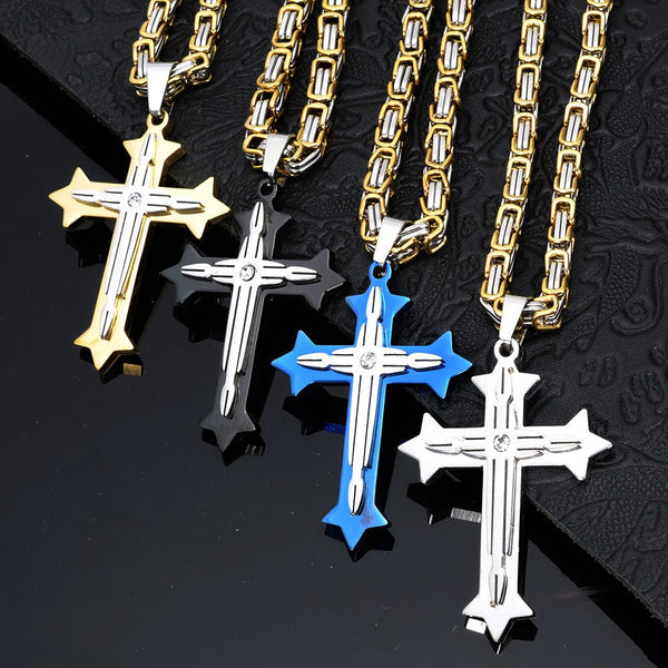 Starry Cross Crucifix Necklace