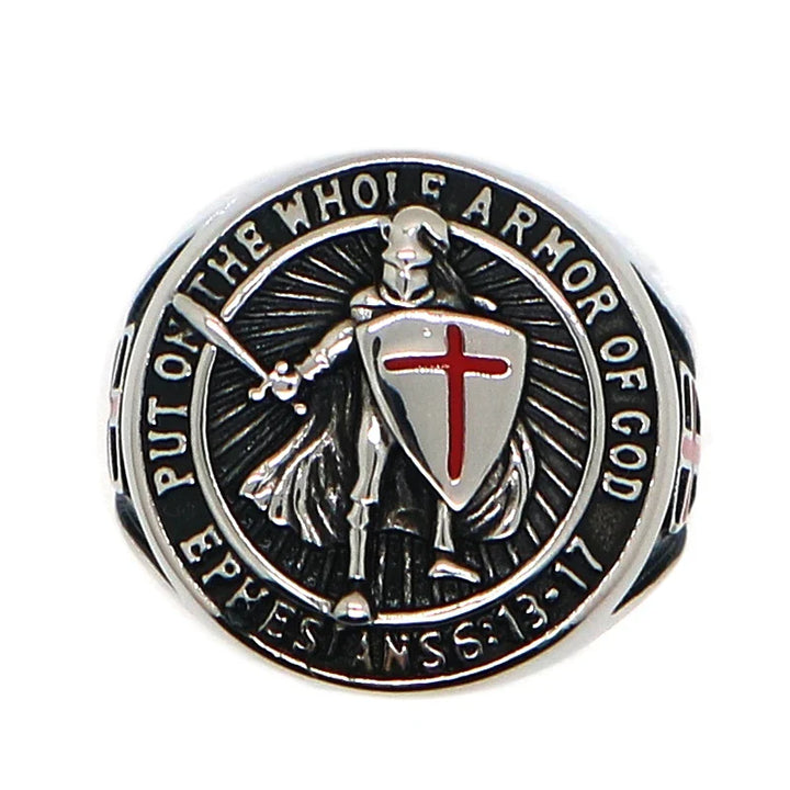 Anel Cavaleiro Templário em Aço Inoxidável  316L