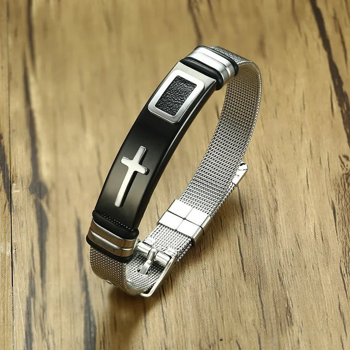 Pulseira Masculina em Aço Inoxidável - Ajustável