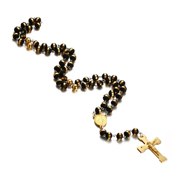 Men's Rosary Our Lady of Grace in Stainless Steel