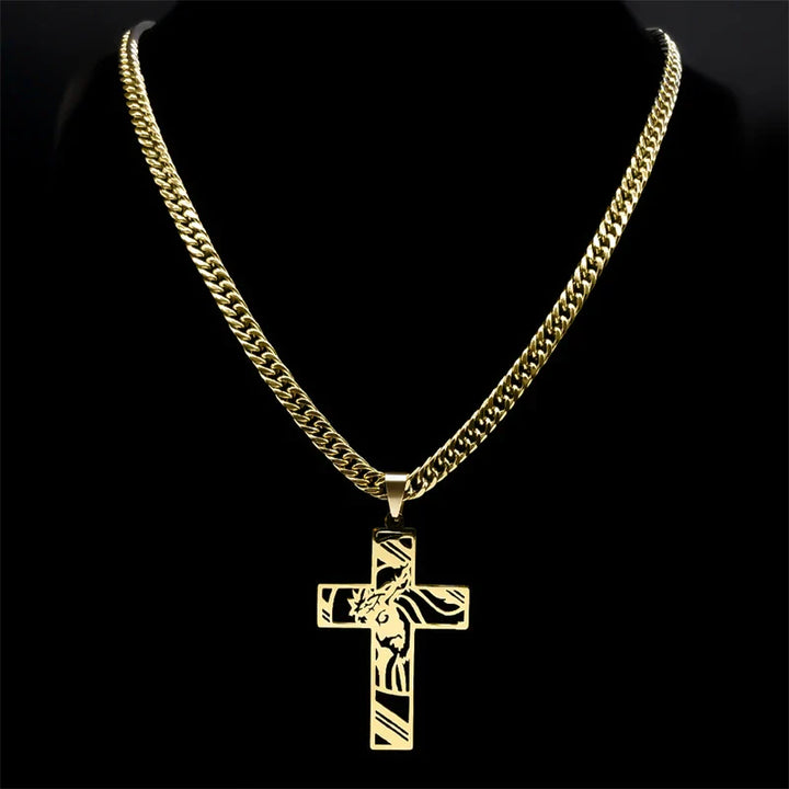 Colar Sagrada Face de Cristo Banhado a Ouro