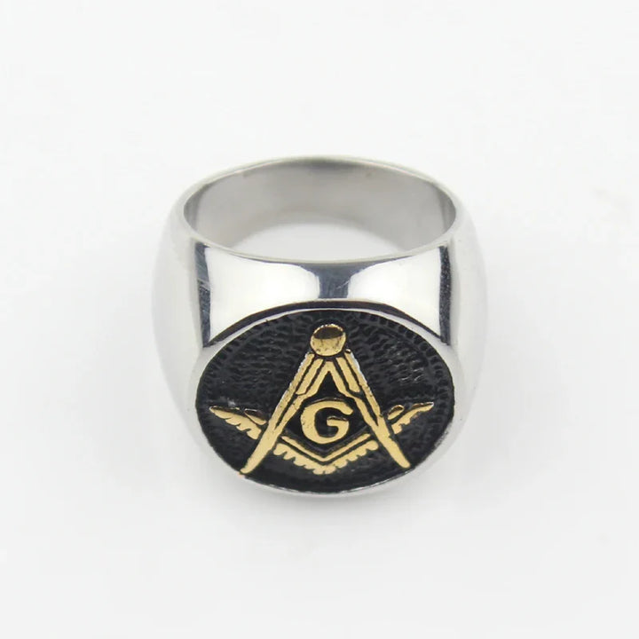 Anel Masculino Chevalier  Maçonaria em Aço 316L