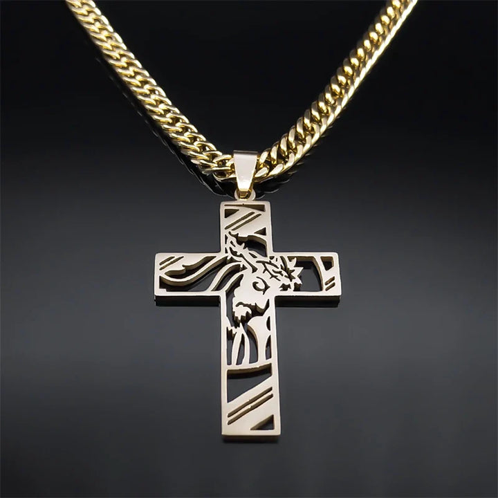 Colar Sagrada Face de Cristo Banhado a Ouro