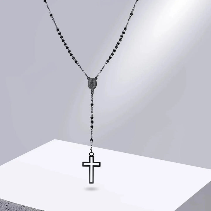 Terço Minimalista Feminino de Nossa Senhora das Graças em Aço 316L 