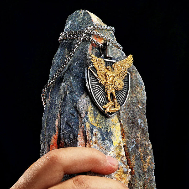 Colar Masculino São Miguel o Guardião em Aço 316L