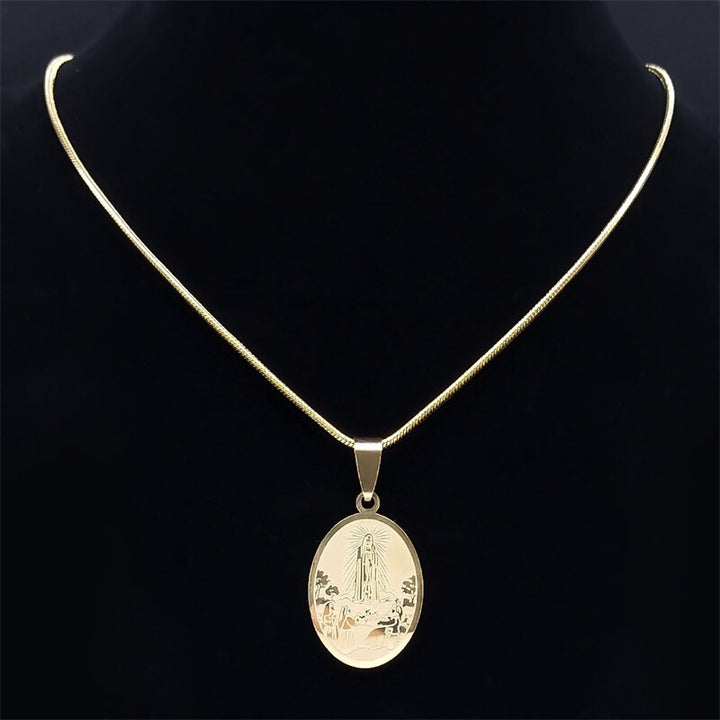 Colar Medalha Virgem Maria - Nossa Senhora de Fatima
