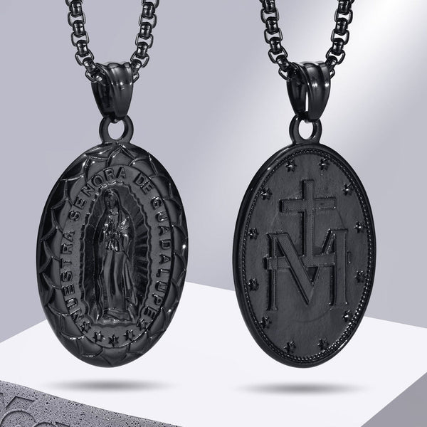 Men's Necklace with Our Lady of Grace Pendant