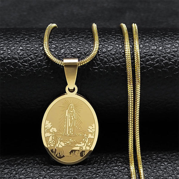 Colar Medalha Virgem Maria - Nossa Senhora de Fatima