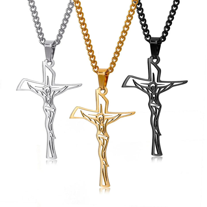 Colar Crucifixo EJC em Aço Inoxidável