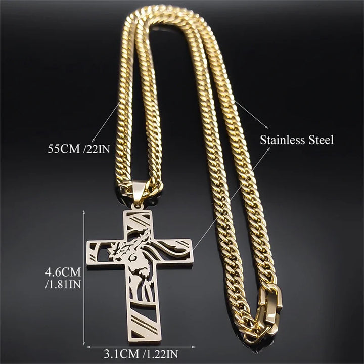 Colar Sagrada Face de Cristo Banhado a Ouro