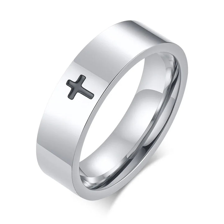 Anel Minimalista com Cruz Sagrada - Elegância e Fé