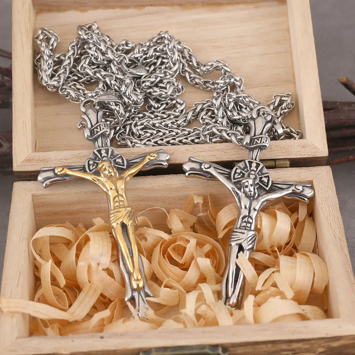 Colar Crucifixo O Nazareno em Aço 316L