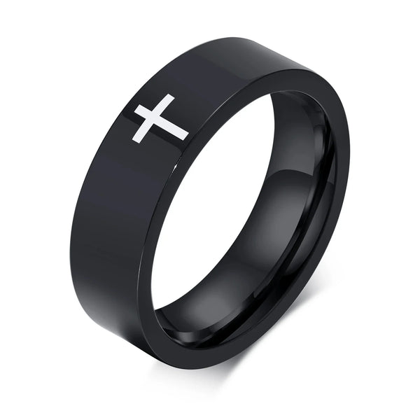 Anel Minimalista com Cruz Sagrada - Elegância e Fé