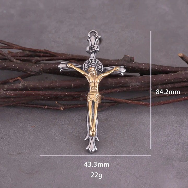 Colar Crucifixo O Nazareno em Aço 316L