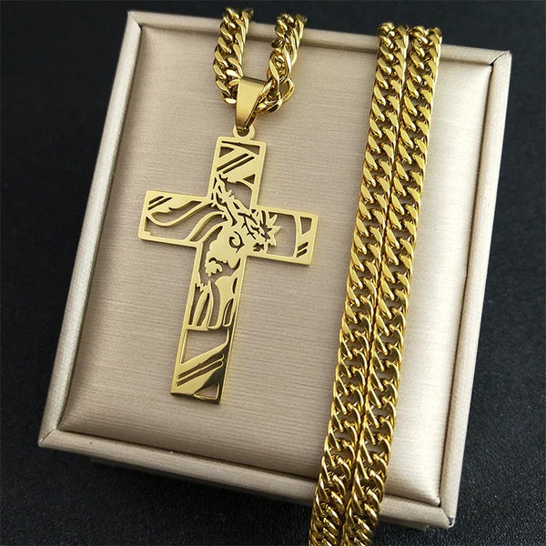 Colar Sagrada Face de Cristo Banhado a Ouro