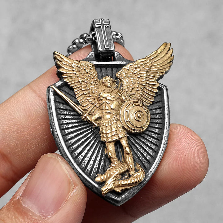 Colar Masculino São Miguel o Guardião em Aço 316L