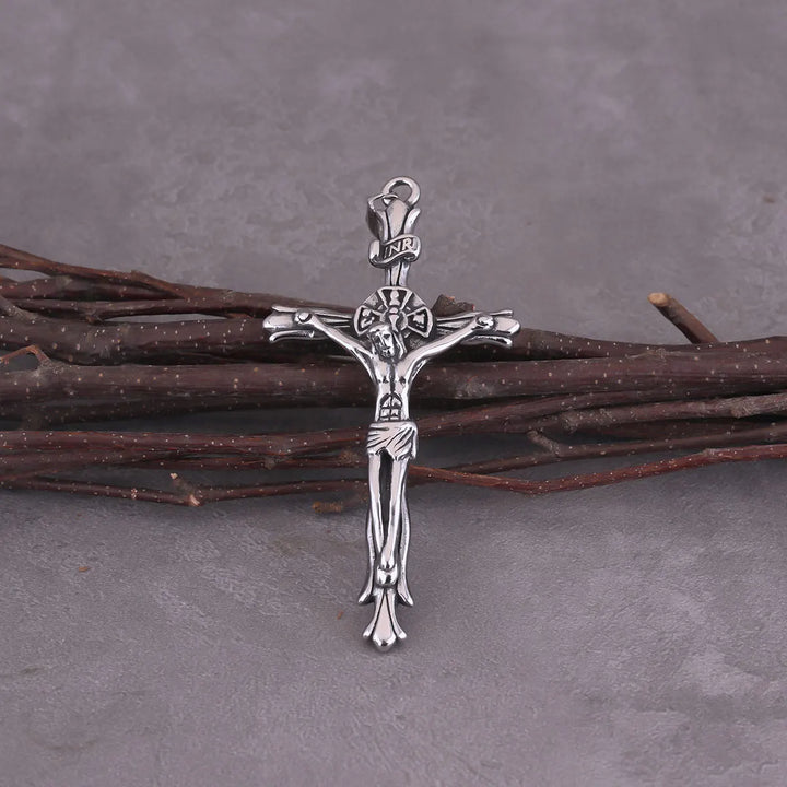 Colar Crucifixo O Nazareno em Aço 316L