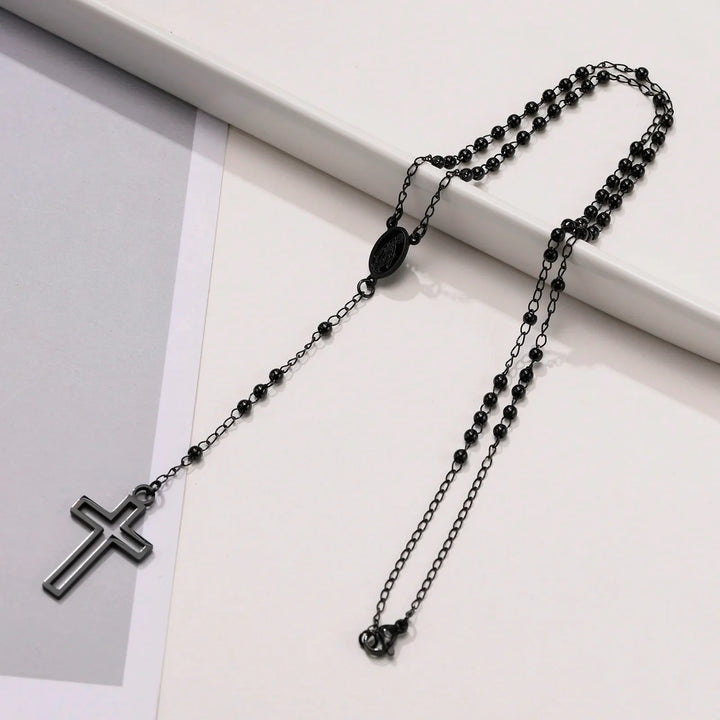 Terço Minimalista Feminino de Nossa Senhora das Graças em Aço 316L 