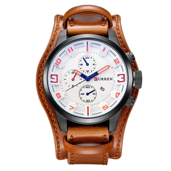 Relógio de Pulso Masculino Curren 8225 Com Pulseira de Couro