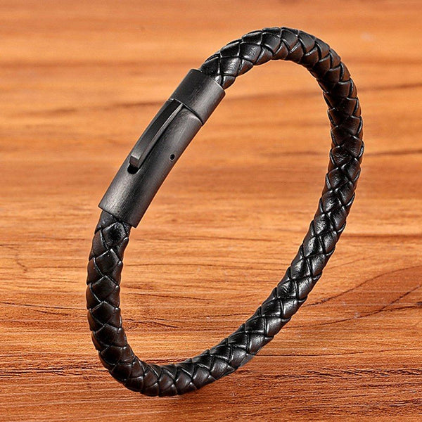 Atonme Minimalist Men's Bracelet in Braided Leather